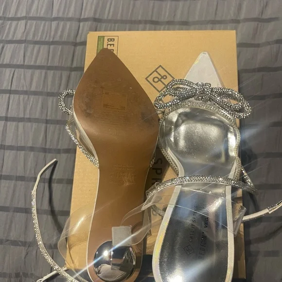 Call It Spring Silver Heels with Rhinestone Detail - Picture 3 of 4